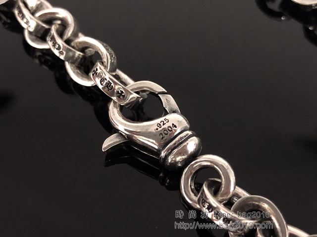 chrome hearts銀飾 925純銀 純手工制 克羅心大碼paperchain項鏈  gjc1548